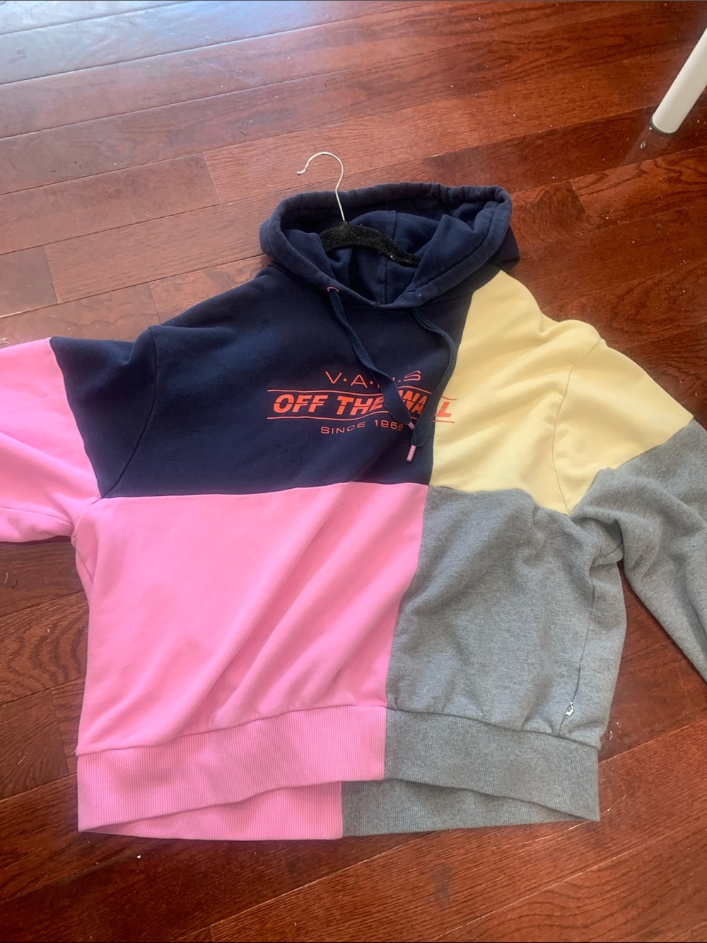 Vans Colorblock Crewneck Hoodie - Navy, Pink, Cream, Gray